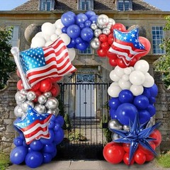 137pcs American Independence Day Balloon Set | USA Flag 4th of July Decor