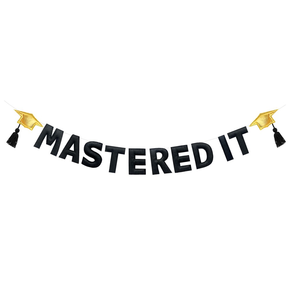 Gold and Black Graduation Decorations Pre-Strung Handmade Felt Mastered It Si…