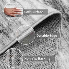 4×5 Area Rugs for Entryway Washable: 4′ x 5′ (Rectangular), Grey