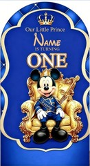 Royal Prince Mickey mouse Arch Backdrop Cover Birthday Party Background Supplies