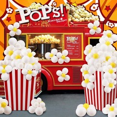 335 Pcs 2 Set Giant Popcorn Boxes Prop 3D Boxes with Balloon Cube Balloon Siz…