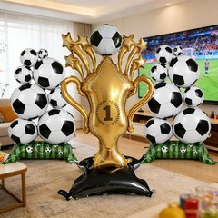 3pcs Large Self Standing Soccer Balloons，59x32Inch Soccer Trophy Foil Balloon…