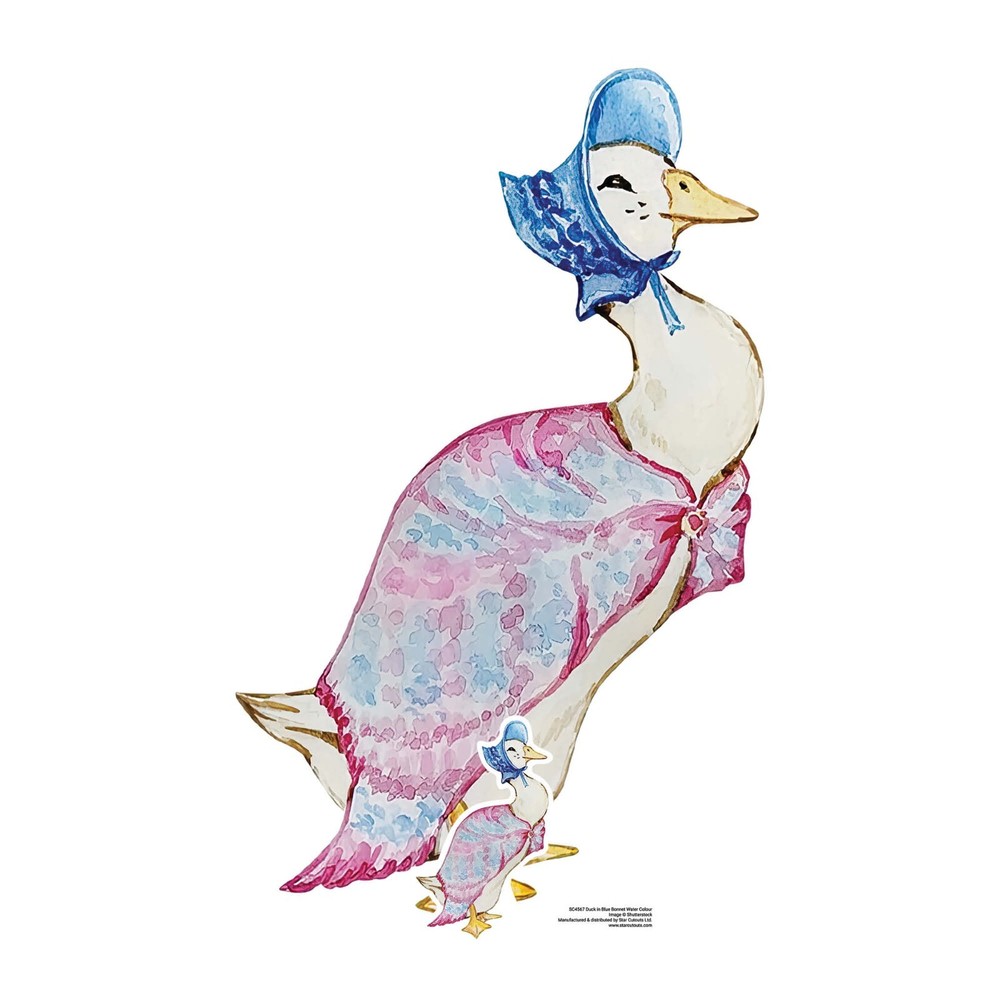 Duck Blue Bonnet Cardboard Cutout 91cm with Free Mini Standee – Easter Goose
