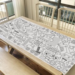 Construction-Themed Kids Coloring Tablecloth 30″ x 72″ – No Creases, Fun Part…