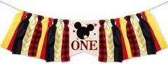 1st Birthday Cartoon Mouse Decorations – Banners, Balloons, Door Hanger, Crown..