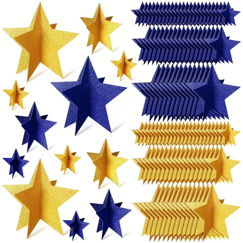 Sinload 45 Pcs 3D Glitter Star Decorations Back To School Work Stars