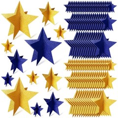 Sinload 45 Pcs 3D Glitter Star Decorations Back To School Work Stars