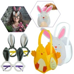 Bunny Ears Glasses Easter Felt Bags Party Props Photo Booth for Easter Party