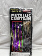 Party Deco Metallic Curtain Multi-Color 3 ft. wide x 8 ft. drop