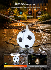 Brightown Soccer Ball String Lights, 20.8FT 40LEDs Light Up Soccer Balls Battery