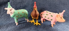 Target Party Farm Animals Ankyo Party Hats Lot 3 Pig Chicken Sheep Cake Toppers
