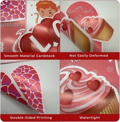 12pc Valentines Heart Cutouts Double Sided Classroom Decoration with Glue Points