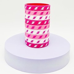 CupaPlay 24PCS Lightning Bolt Rubber Bracelets Lightning Weather One Happy