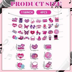 Retro Y2k Party Decorations Pink 2000s Banners 00s Theme Party Supplies