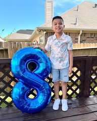 Metallic Blue Number 8 Balloon 40 Inch, 8 Balloon Number, 8th Birthday Decora…