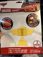 Disney Cars Pixar Honeycomb Decorations Brand New Mater Lightning Mcqueen 3 Piec
