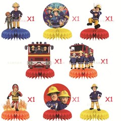 Fireman Sam Honeycomb Centerpieces 3D Table Decorations Party Supplies