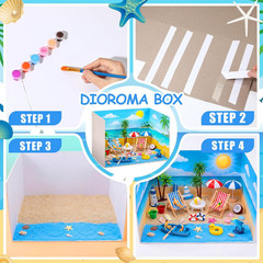 Beach Diorama Kit Decorations Hawaiian Summer Supplies Mini People Figurines Umb