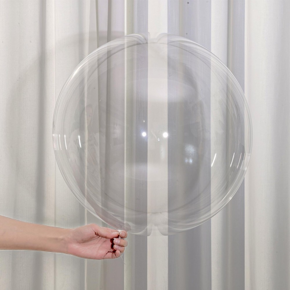 60PCS 20 Inch Bobo Balloons, Clear Balloons for Stuffing Bubble Baloons Heliu…