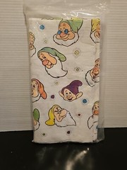 Vintage Snow White Seven Dwarfs Cloth Tablecloth By Beach