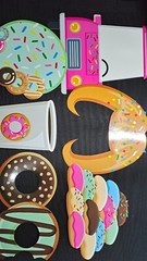 Doughnut Selfie Photo Prop Birthday Party Decoration Sweets Dessert 22pcs