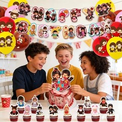 Anime Monchhichi Themed Birthday Party Decoration Balloons Cupcake Topper Banner