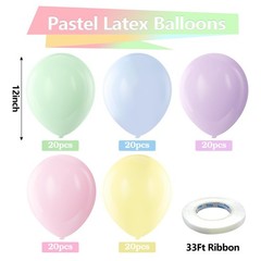 100 Pack Pastel Latex Balloons 12 for Birthday, Wedding, and Party Decor
