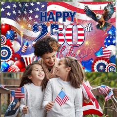 American 250th Birthday Decorations Banner Patriotic American 250th Anniversary