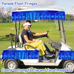 4 Pack 10 Feet Glitter Royal Blue Parade Float Decorations for Trailer Car, Glit