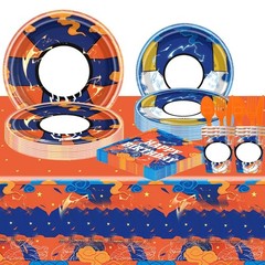 81Pcs Cartoon Party Tableware Set , Anime Theme Party Decoration, Cartoon Bir…