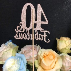 10 PCS Double Sided Rose Gold Glitter Fabulous 40th Birthday Centerpieces