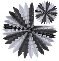 3 x 24 Inch / 60cm Black and White Paper Fan Decoration