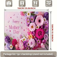 Party Backdrop 2D Flat Banner 1pc Happy Mother’S Day Floral Backdrop Decoration☋