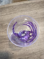 Purple Skeleton Hand Plastic Wine Glass Goblet Bar Prop Party 7″h