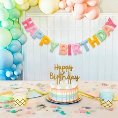 Pre-Strung 3D Pastel 4 inches (letters), 6.56 feet (length), Soft Fresh Color