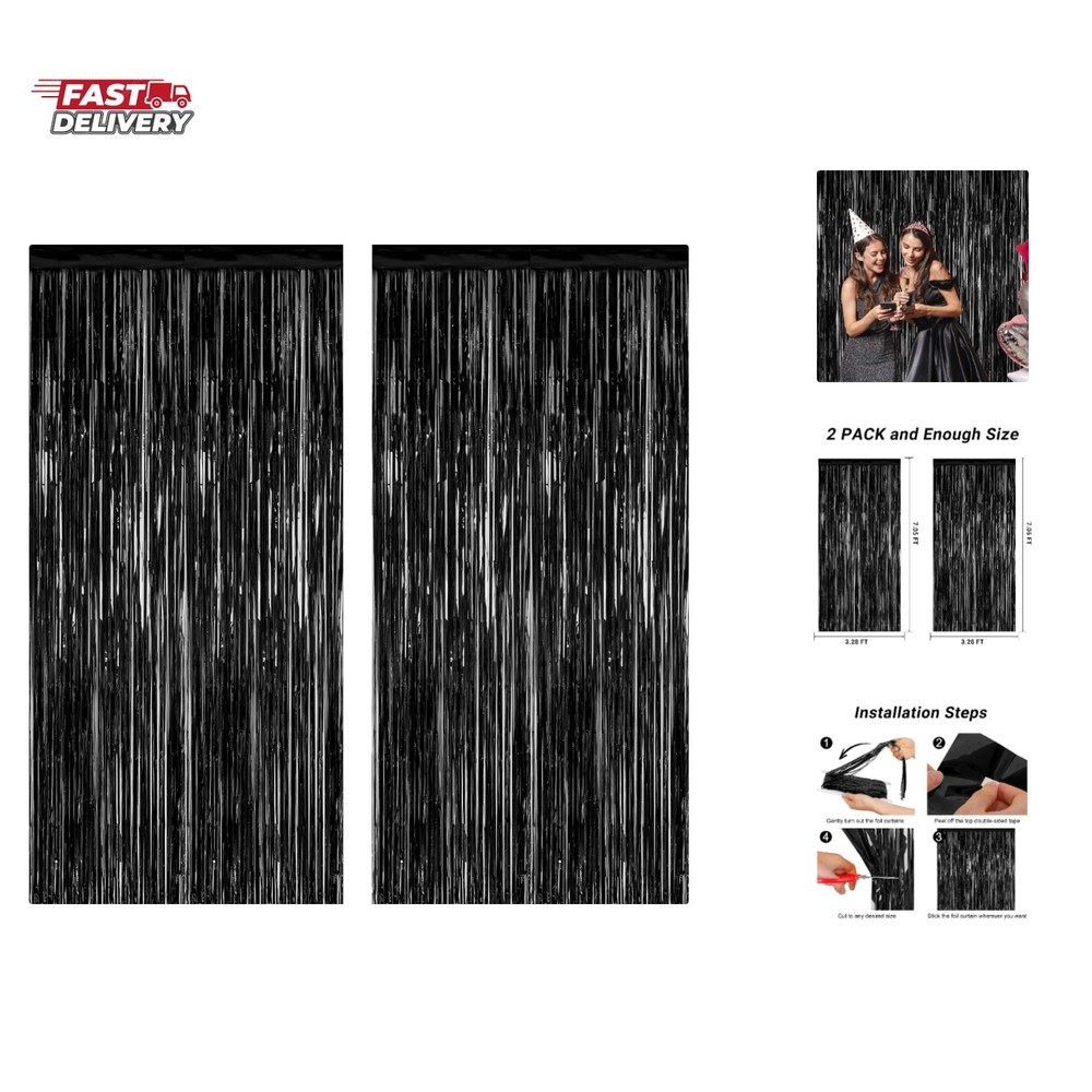 2 Pack 2026 Graduation Party Decorations, 3.28 FT x 7.05 FT Black Backdrop, M…