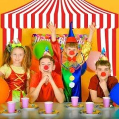3 Pcs Carnival Party Decorations Circus Tent Awning Halloween Red Striped Style