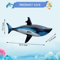 4PCS Inflatable Shark Pool Balloon, 33 Inch Shark Party Decorations for Pool …