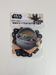 Star Wars Mandalorian Happy Birthday Banner Party Decoration Baby Yoda Cardboard