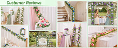 2Pcs 13 Ft Artificial Flower Garlands Real Touch Fake Floral Silk Pink Rose