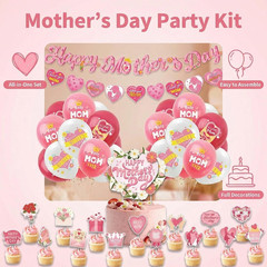 Happy Mothers Day Decorations, 36PCS Mothers Day Banner Balloons Cake Topper
