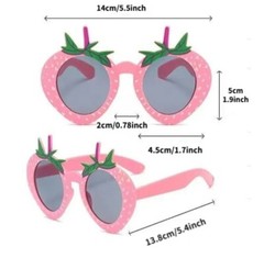 1pc Pink Strawberry Sunglasses Cute Fruit Shape For Occasion Party Decorations
