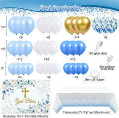 Winrayk Baptism Decorations for Boys Mi Bautizo First Communion Decorations, Blu