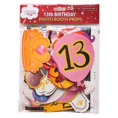 13th Birthday Photo Booth Props 41 PCS Kit 8×10″ Sign Teen Girl Party Supply