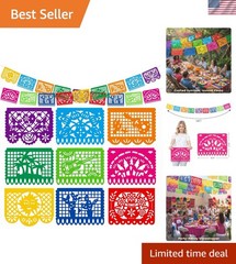 Lightweight 9-Count Papel Picado Fiesta Banner – Perfect for Every Celebration
