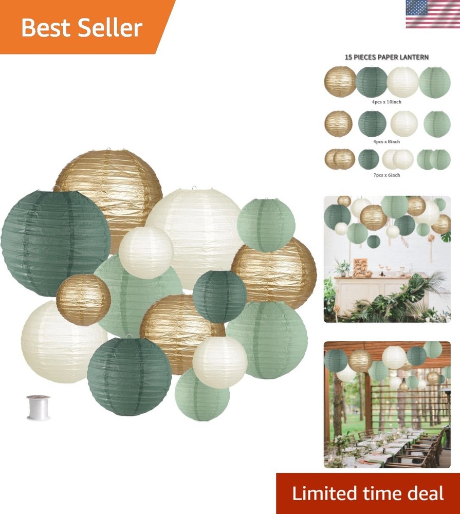 Paper Lanterns Decorative, Round Hanging Paper Lanterns Decorations for Rusti…
