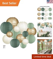 Paper Lanterns Decorative, Round Hanging Paper Lanterns Decorations for Rusti…