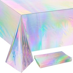 4 Pack Iridescence Plastic Tablecloths Disposable Galentines Day Decorations …