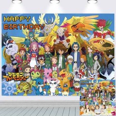 Digimon Adventure Party Supplies Birthday Decoration Backdrop Banner Vinyl 5*3ft