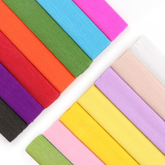 14 Colors Crepe Paper Rolls, 9.8 x 98 Inch Wide Crepe Paper Sheets with 100 Pcs